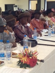 A cross section of Kalabari chiefs and opinion leaders who addressed the media at Hotel Presidential in Port Harcourt