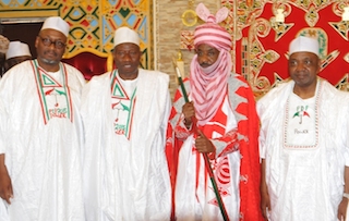 Adamu Mu'azu, President Jonathan, Emir Sanusi and VP Namadi Sambo