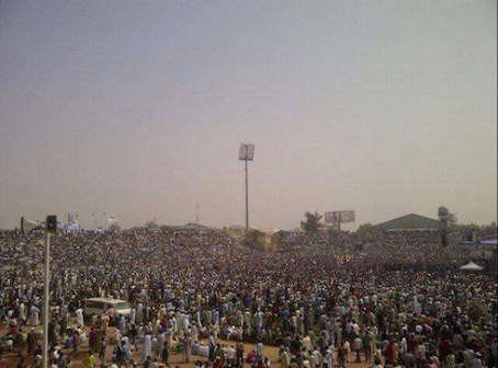 Sea of heads like ants at the rally