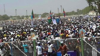 Mammoth crowd at the APC presidential rally in Borno State