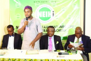 •Coordinator of NEIHIS, Mr Seun Apara, Chairman Copyright Society of Nigeria, COSON, Chief Tony Okoroji and CEO Healthcare International, Dr Tosin Awosika
