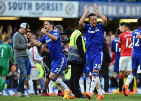 Chelsea captain, John Terry and other celebrate victory over Man United