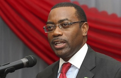 Nigeria’s Agriculture Minister Akinwunmi Adesina speaks at a conference on agriculture in Nigeria’s capital Abuja