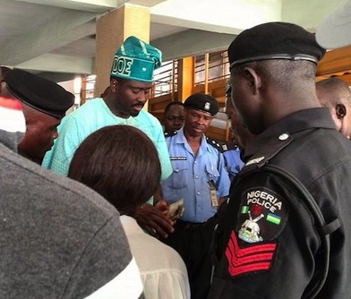 Desmond Elliot allegedly giving out bribe