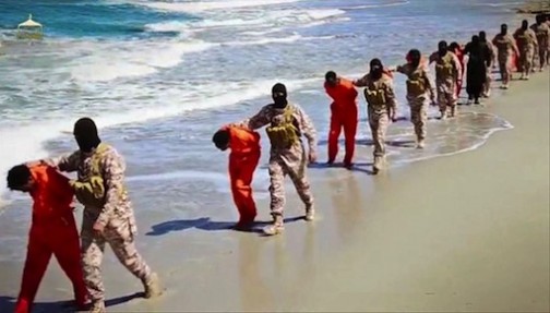 FILE PHOTO: This undated image made from a video released by Islamic State militants, Sunday, April 19, 2015, appears to show the killing of a group of captured Ethiopian Christians in Libya PHOTO: AP