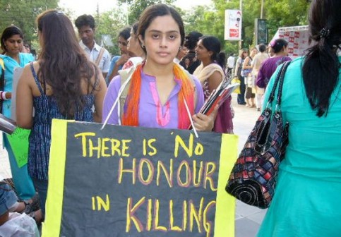 A lady protests honour killing in Pakistan