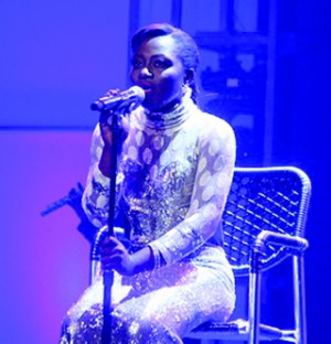 •Nigerian Idol Top 7 Contestant, Sther on stage