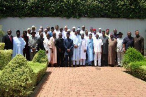 FILE PHOTO: President Muhammadu Buhari, Prof Yemi Osinbajo and the 36 governors 