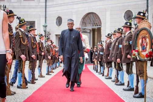 FILE PHOTO: President Muhammadu Buhari arriving Munich, Germany