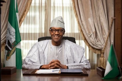 President Muhammadu Buhari laugh smiles