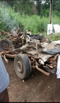 Scene of the tragic accident on Sagamu-Benin expressway