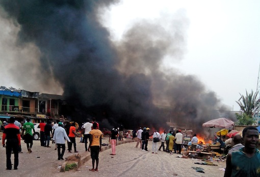 FILE PHOTO: Boko Haram attack on a bus station in Jos, Plateau State in Nigeria PHOTO: AP