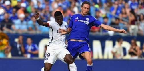 Nemanja Matic (R) in action for Chelsea