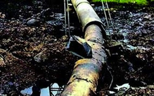 FILE PHOTO: A compromised oil pipeline in the Niger Delta