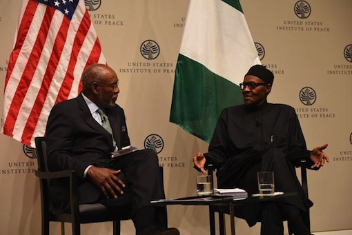 President Muhammadu Buhari during an interactive session at the US Institute of Peace