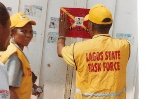 FILE PHOTO: Lagos State Taskforce officials at work 