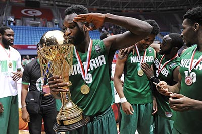 Chamberlain Oguchi of Nigeria celebrates