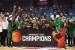 Nigeria's basketball team, D'Tigers celebrate their victory