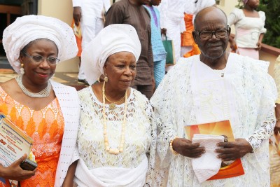 L-R: Prof Moradeun Adejunmobi, with Chief and Mrs Olatunji Osibamowo