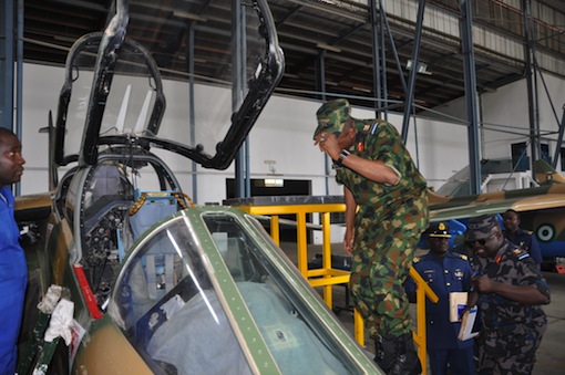 The-Chief-of-Air-Staff-Air-Vice-Marshal-SB-Abubakar-inspecting-Alfa-Jet-Aircraft-during-his-Operational-Visit-to-99-ACTG-Kanji