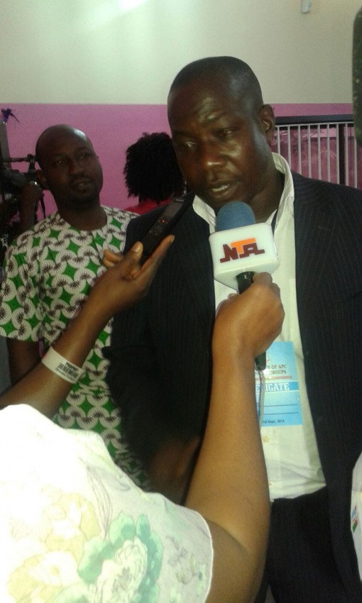 Comrade Majeed Yahaya, National Youth Leader, Coalition of   APC Support Groups answers from reporters after the Southwest Zonal   election in Abuja on Monday