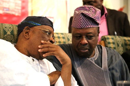 L-R: Aremo Olusegun Osoba and Dr. Adebayo Williams Photo: Idowu Ogunleye/PM News