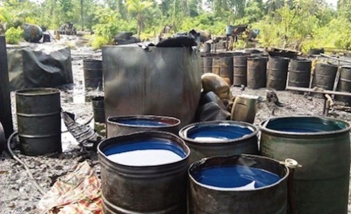 FILE PHOTO: An illegal oil bunkering site