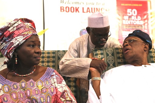 L-R: Oluseyi Abegunde, Mohammed Haruna and Aremo Olusegun Osoba Photo: Idowu Ogunleye/PM News