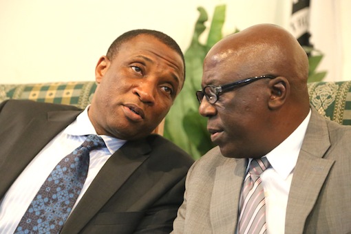 L-R: Lagos State, SSG, Tunji Bello with Permanent Secretary, Lagos Imformatiom, Folarin Adeyemi Photo: Idowu Ogunleye