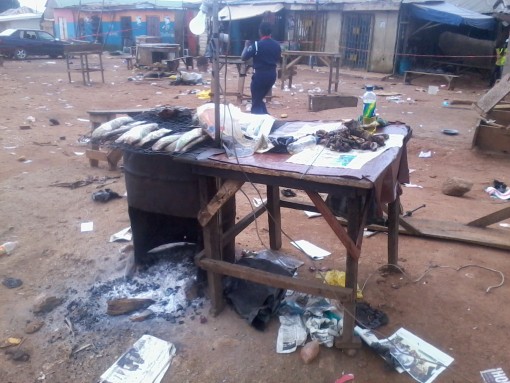 Bomb blast scene in Nyanya, Abuja