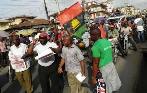 Biafrans protesting in Port Harcourt, Rivers State capital