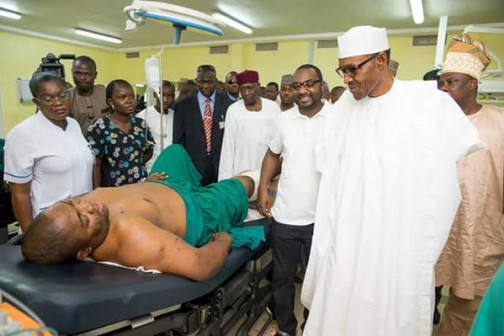 FILE PHOTO: President Muhammadu Buhari visits victims of Nyanya bomb blast
