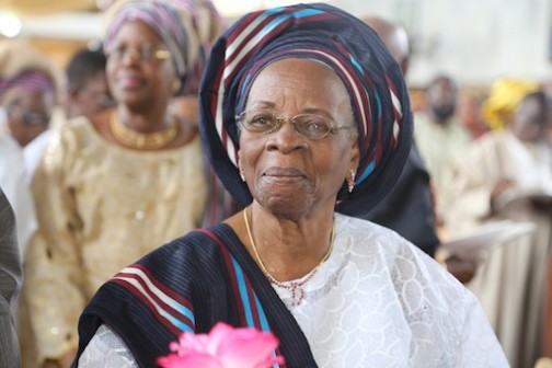 Looking fit and young at 90.  Mama Lucia Onabowale Onabanjo dazzles as she celebrates with family and friends  Photo: Idowu Ogunleye/PM News