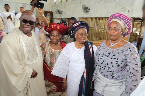 L-R: Ayo Adebanjo, Olori Ajalorun, Celebrant, Mama Onabowale Onabanjo and Olori Agba Adetona Photo: Idowu Ogunleye/PM News