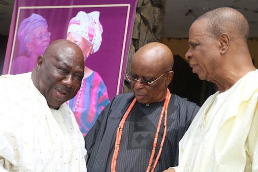 L-R: Tunde Bucknor, Aremo Olusegun Osoba and Ebenzer Babatope Photo: Idowu Ogunleye/PM News