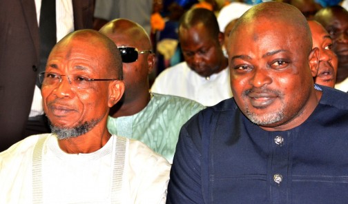  Governor State of Osun, Ogbeni Rauf Aregbesola and Speaker House of Assembly, Lagos State, Hon. Mudashir  Obasa, during the Funeral Service Of Chief Albert Olokunle Apara, at Cathedral Church of St. John Iloro, Ilesa, State of Osun, on Friday 23/10/2015.