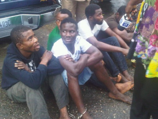 Some of the suspected criminals paraded in Lagos by the police