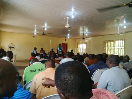 Candidates undergoing screening for selection as Special Marshals in Edo State