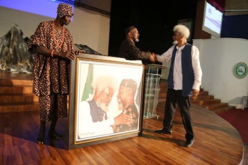Portrait of Prof Wole Soyinka and Odia Ofeimun Photo: Idowu Ogunleye/PM News