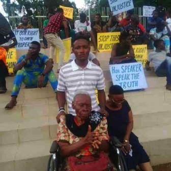 Mrs. Roseline Ololo led protesters to Lagos Assembly
