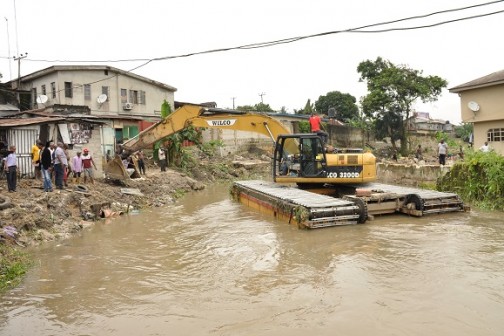 Swamp Boogie after demolishing two structures on Wednesday in Port Harcourt