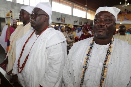 White Cap chiefs representing the Oba Of Lagos at the event Photo: Idowu Ogunleye/PM News