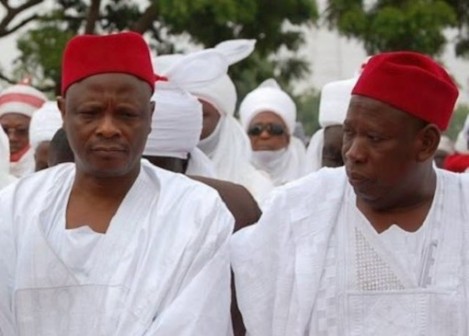 L-R: Rabiu Kwankwaso and Governor Abdullahi Ganduje