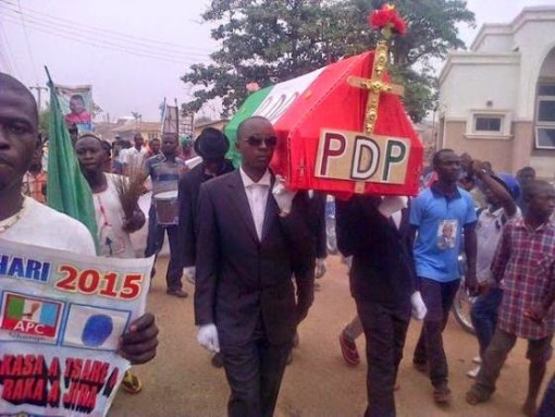 A PDP mock coffin in Katagum in Bauchi State