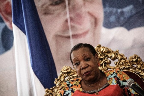 Catherine Samba-Panza, the interim president of the Central African Republic is pictured November 28, 2015; she ceremonially asked forgiveness from a visiting Pope Francis for "everyone who has played any part" in factional violence in her country (AFP Photo/Gianluigi Guercia)