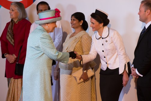  Queen Elizabeth II being welcomed by Prime Minister of Malta Dr Joseph Muscat and his wife as he arrives to participate at the Opening of the 2015 Commonwealth Heads of Government Meeting in Malta on 27th Nov 2015 