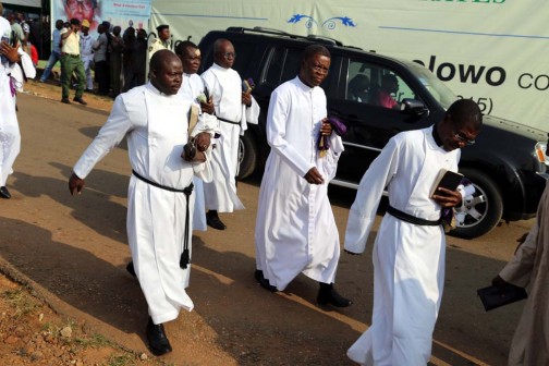 Clergy men during the burial of HID Awolowo at Ikenne on Wednesday