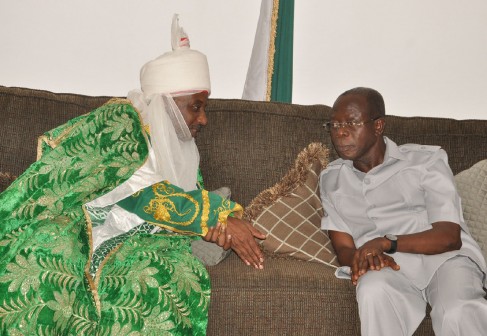 Governor Adams Oshiomhole with Emir of Kano in Benin Wednesday