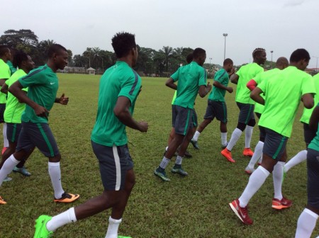 Super Eagles during a training session