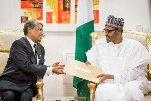 Indian High Commissioner with President Muhammadu Buhari